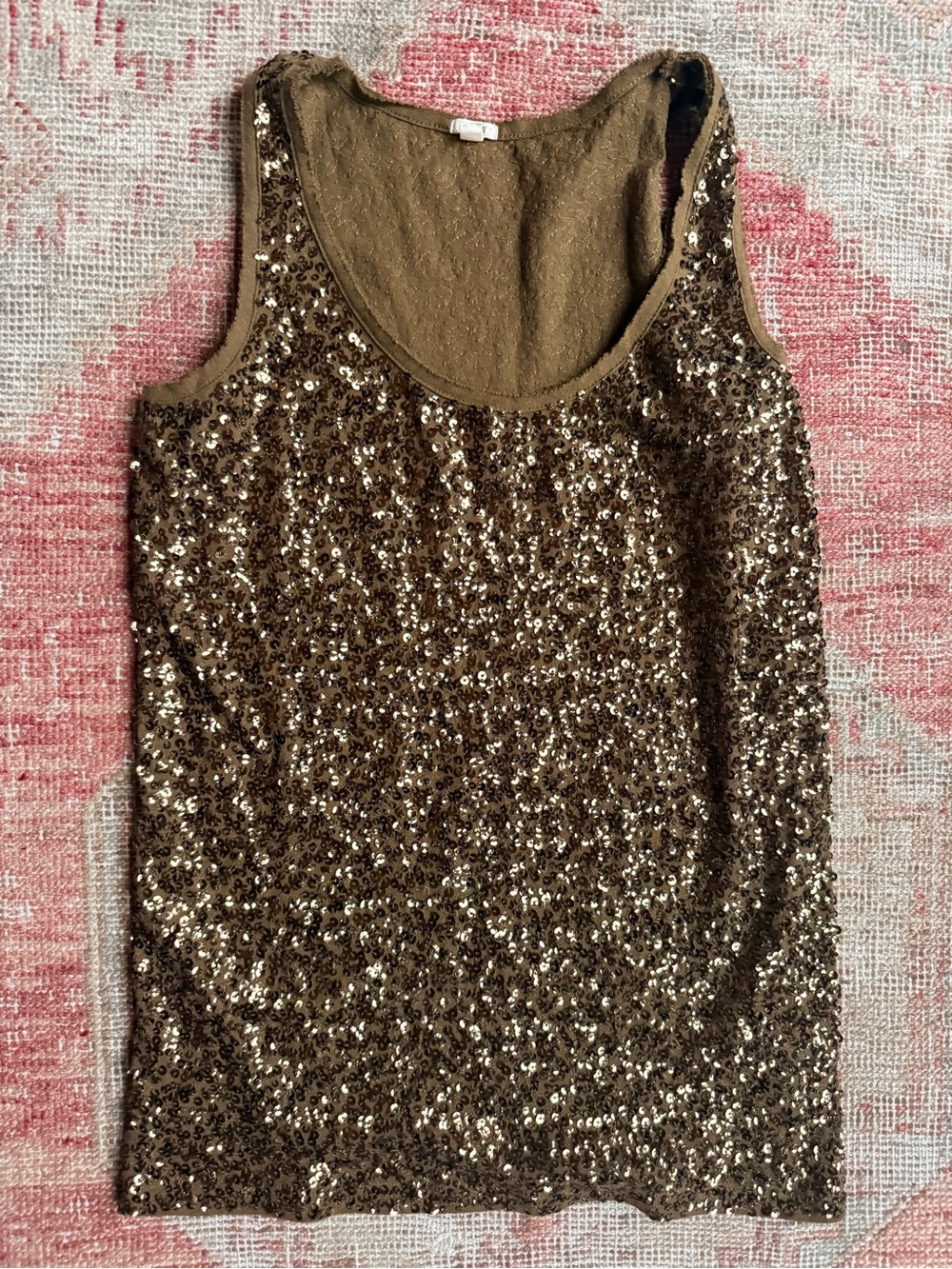 J. Crew Bronze Sequin Scoop Neck Tank